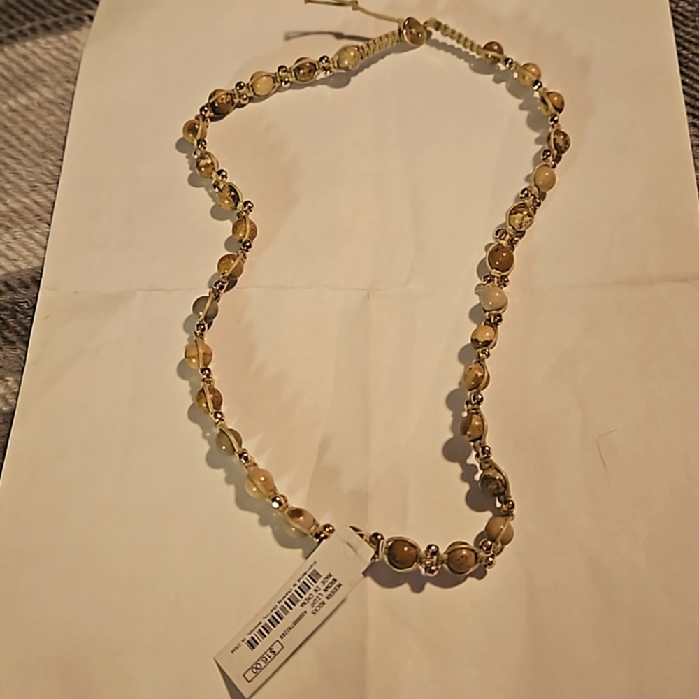 Stone and rope necklace